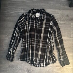 Black and White Plaid Women's Top